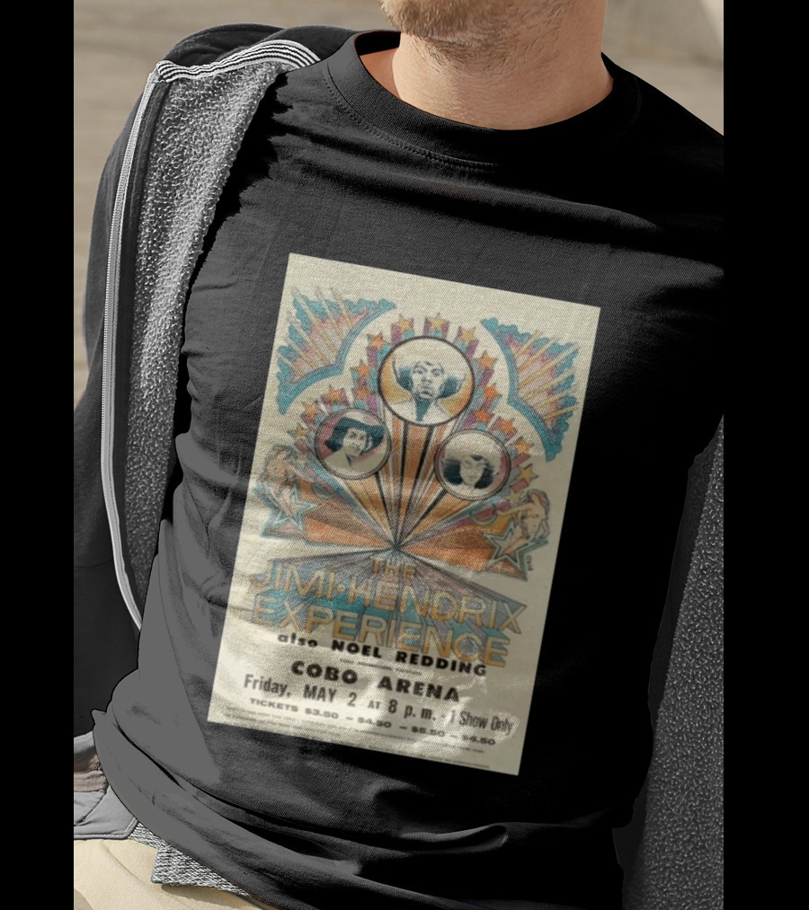 The Jimi Hendrix Experience Concert May 2 Cobo Arena With Noel Redding T-Shirt