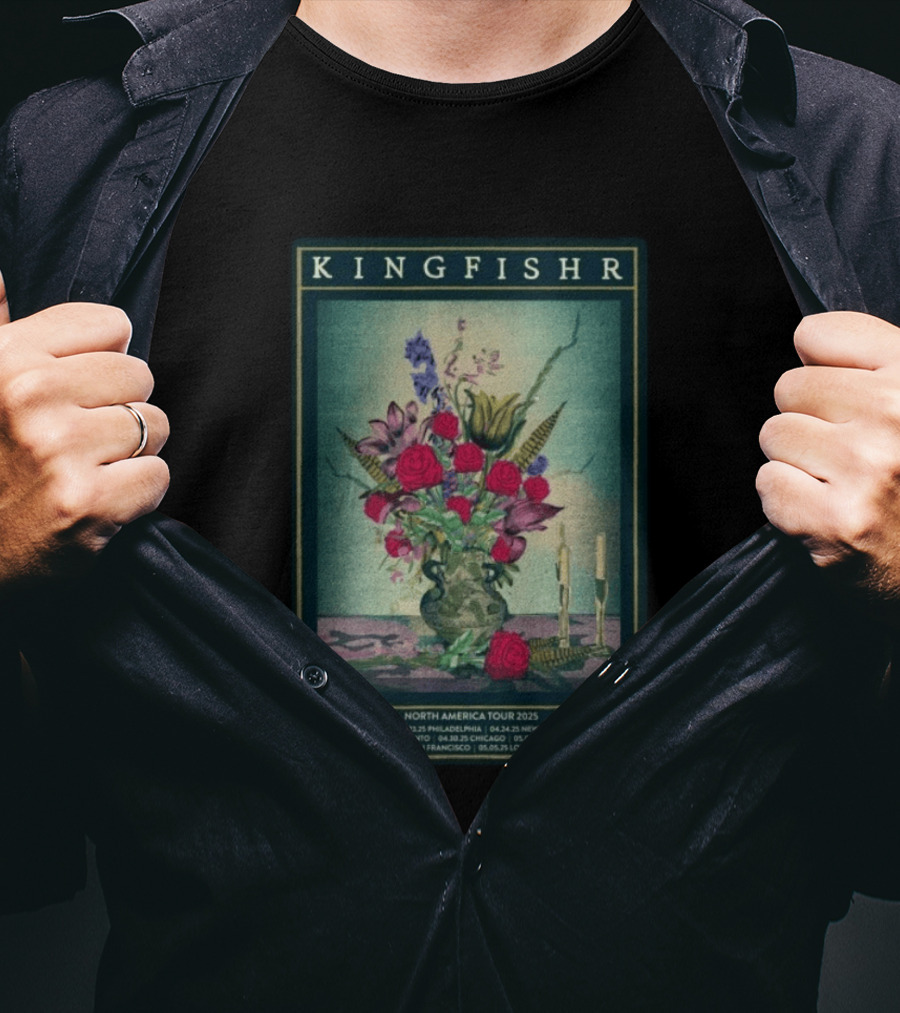 Kingfishr North America Tour 2025 May 2 Denver Floral T-Shirt