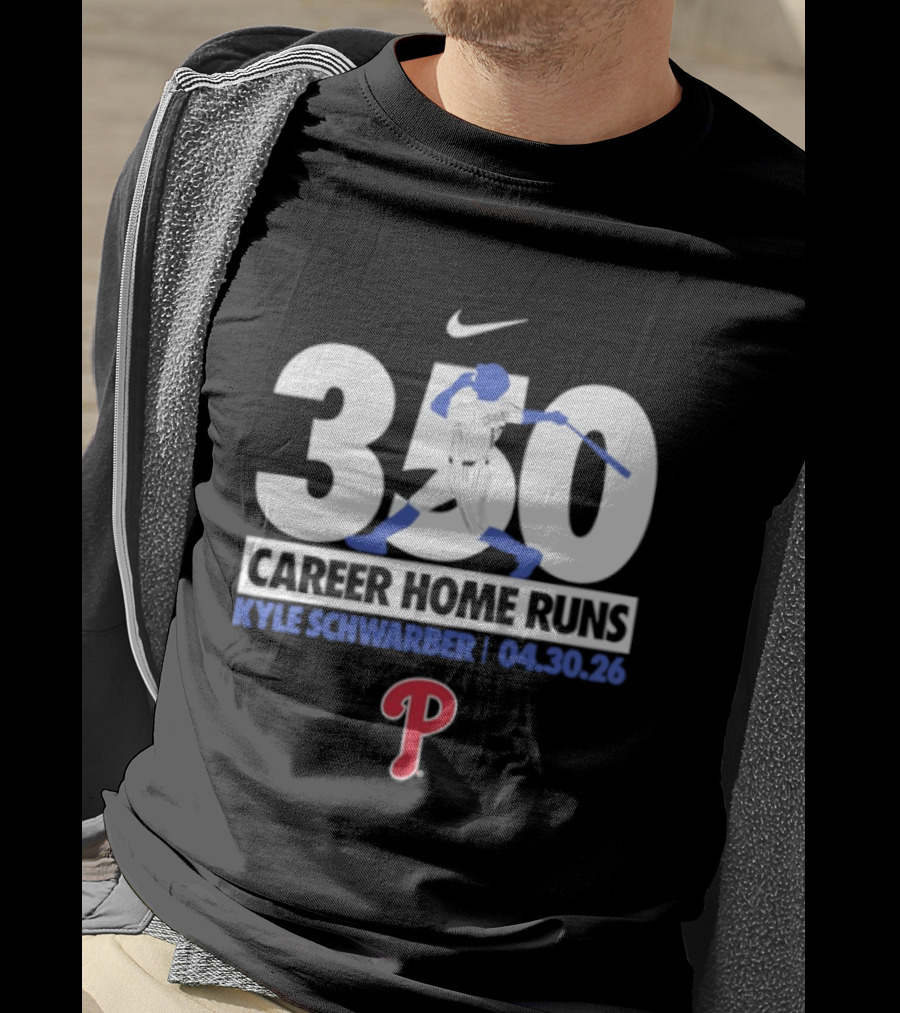 Kyle Schwarber Philadelphia Phillies 350 Career Home Runs 04.30.26 Nike T-Shirt