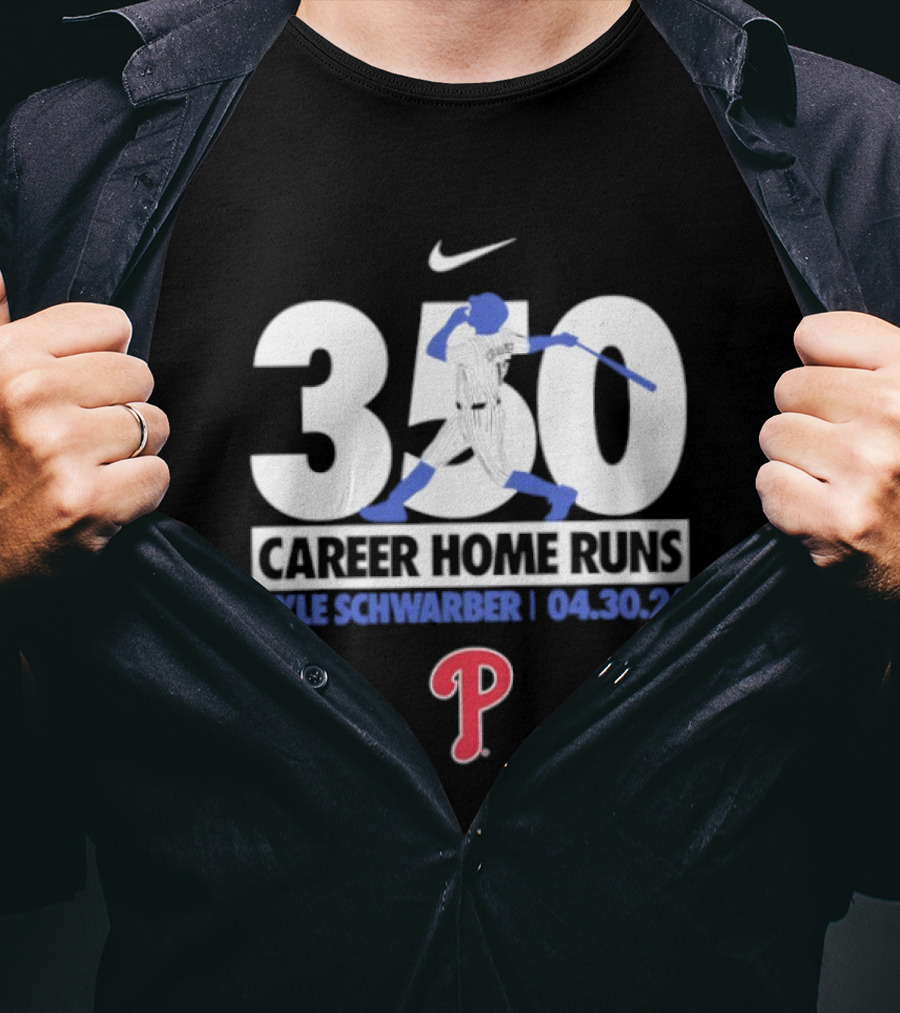 Kyle Schwarber Philadelphia Phillies 350 Career Home Runs 04.30.26 Nike T-Shirt