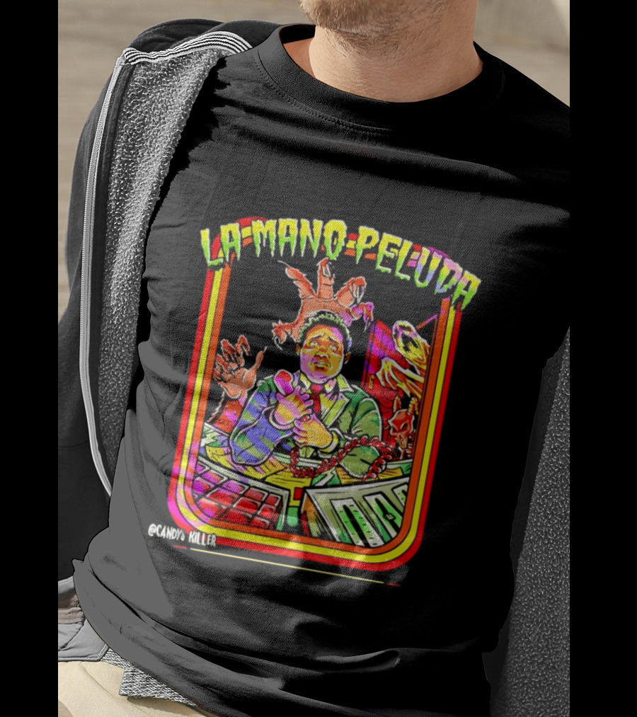 La Mano Peluda Terror Radial Hombre Teléfono Cadenas Kawaii Killer T-Shirt