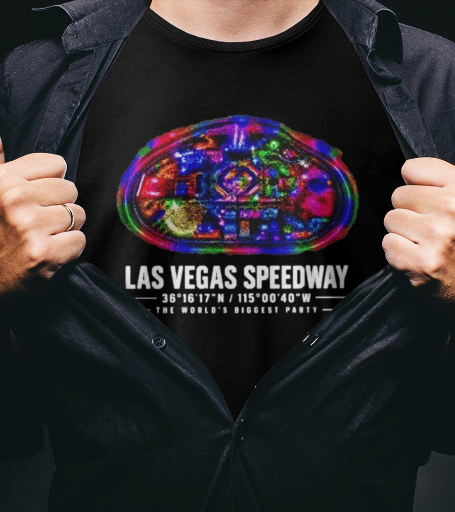 Las Vegas Speedway Coordinates In Nevada The World's Biggest Party T-Shirt