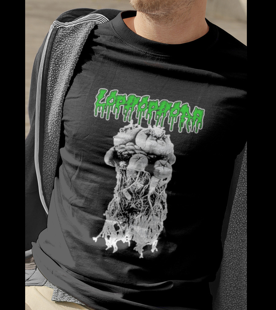 Lophophora Cactus Dripping Text With Detailed Root T-Shirt