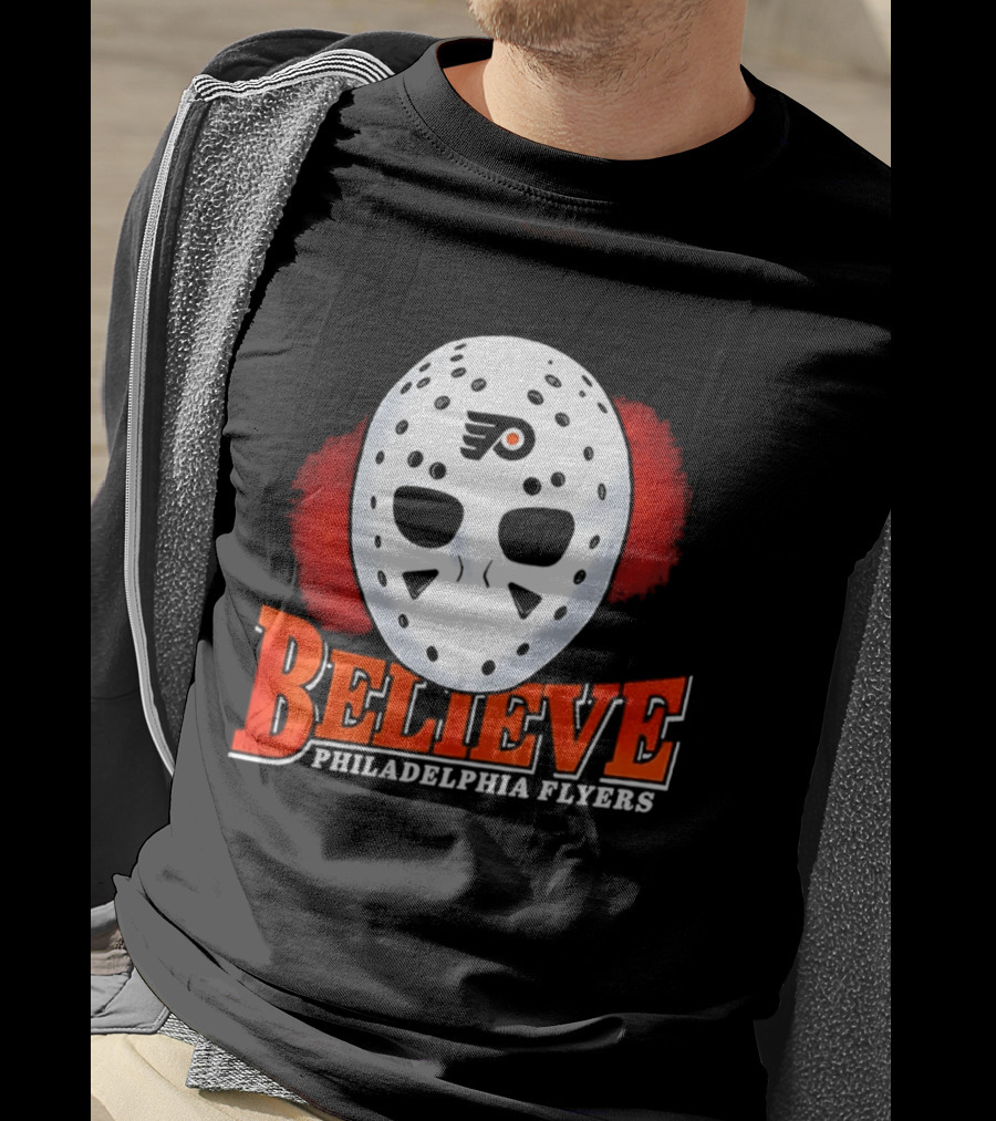 Philadelphia Flyers Believe 2026 Hockey Mask T-Shirt