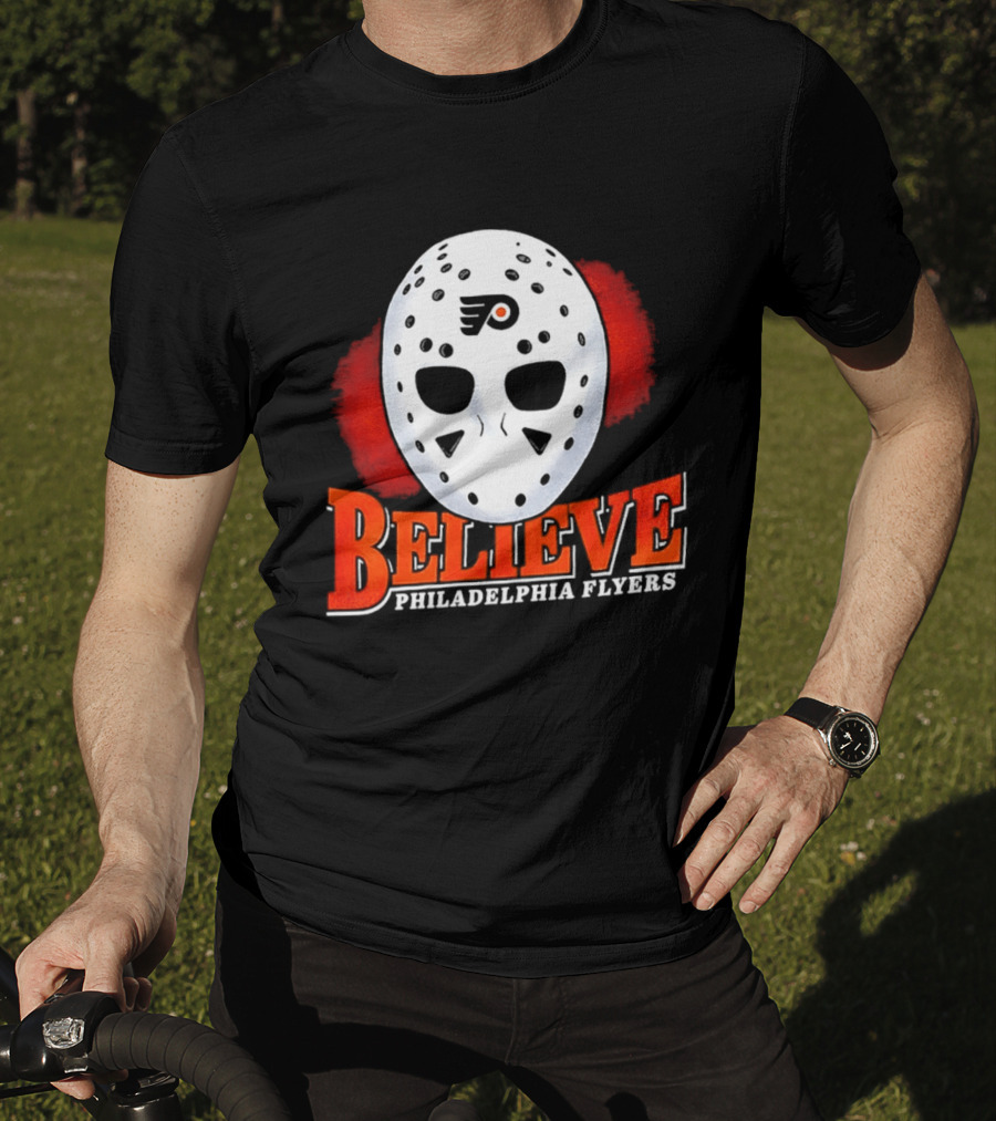 Philadelphia Flyers Believe 2026 Hockey Mask T-Shirt