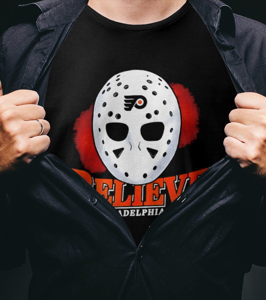 Philadelphia Flyers Believe 2026 Hockey Mask T-Shirt