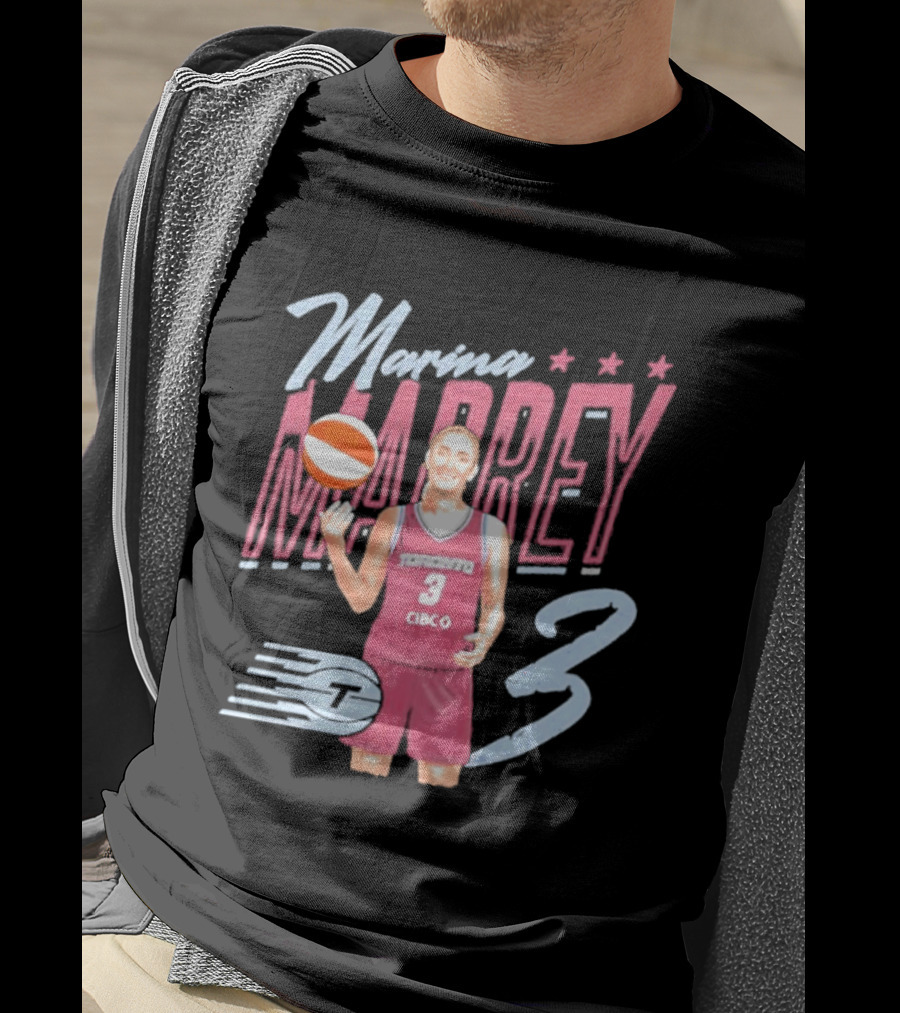 Marina Mabrey Toronto Basketball Pose CIBCO Tempo 3 Stars T-Shirt