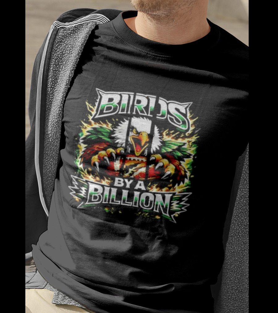 Philadelphia Eagles Birds By A Billion Fiery Eagle Claws Green Wings T-Shirt