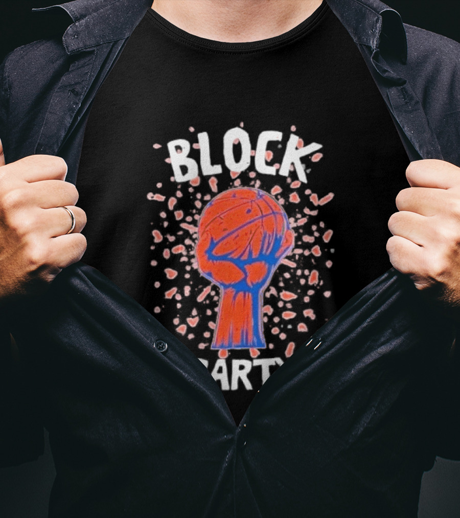 New York Knicks Block Party Basketball Fist Burst T-Shirt