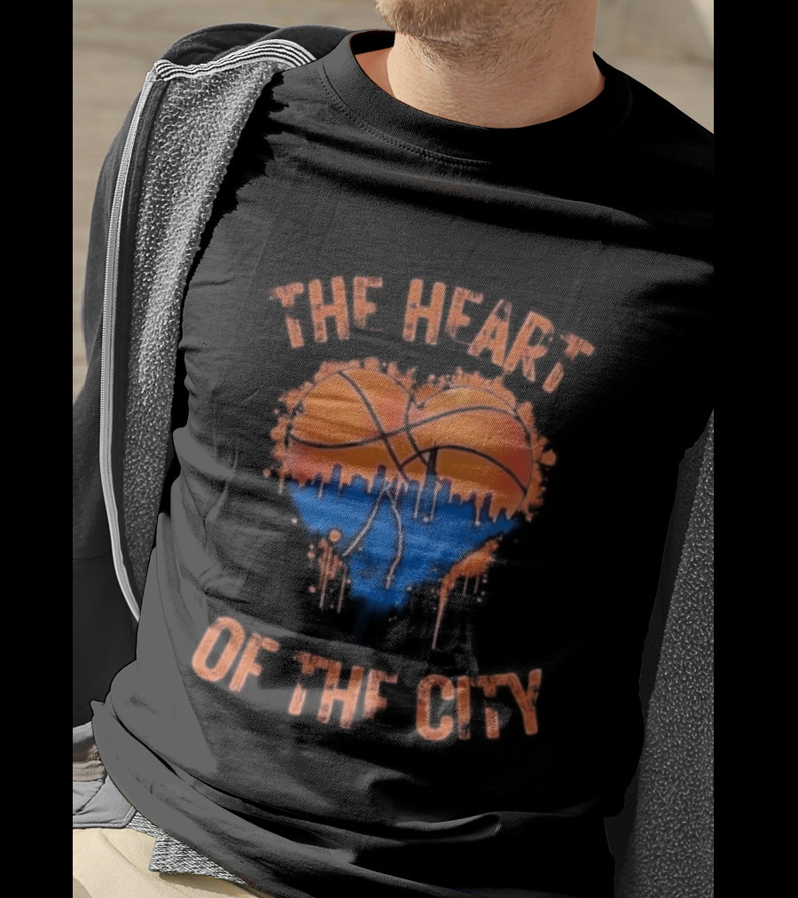 New York Knicks Heart Of The City Skyline Basketball T-Shirt