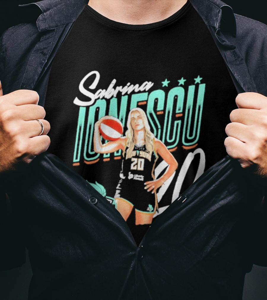 Sabrina Ionescu New York Liberty Number 20 Player Pose T-Shirt