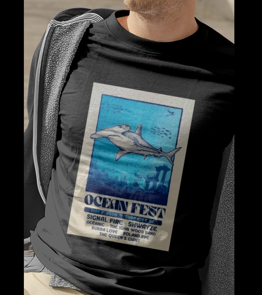 Ocean Fest May 2 2026 Surf City NC Tour Signal Fire Shwayze Bubba Love The John Wood Band T-Shirt