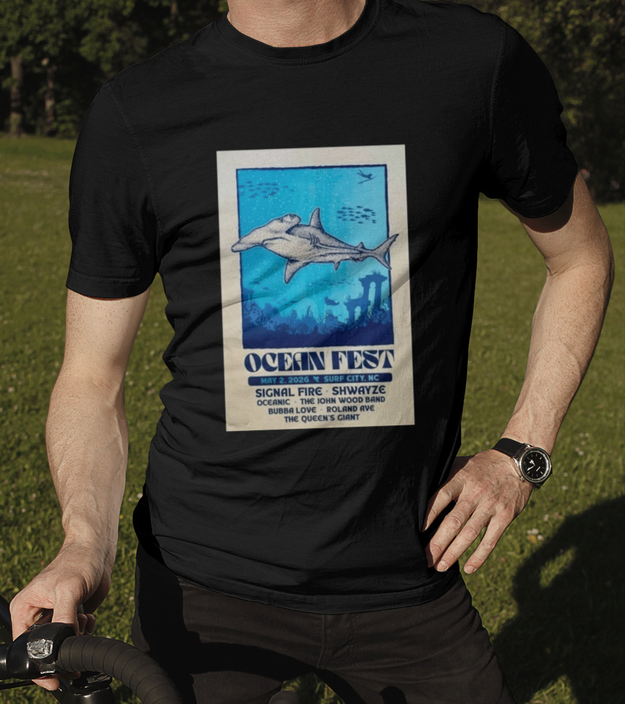 Ocean Fest May 2 2026 Surf City NC Tour Signal Fire Shwayze Bubba Love The John Wood Band T-Shirt