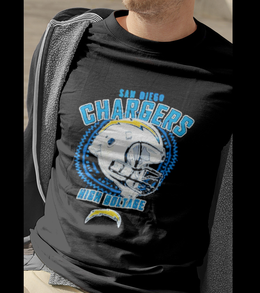 San Diego Chargers High Boltage Helmet Football NFL Team Gear T-Shirt