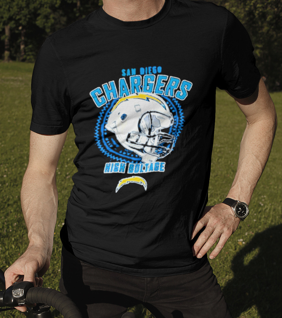 San Diego Chargers High Boltage Helmet Football NFL Team Gear T-Shirt