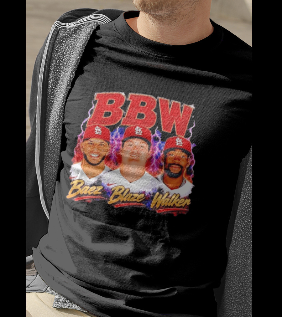 BBW Baez Blaze Walker St. Louis Cardinals Lightning T-Shirt