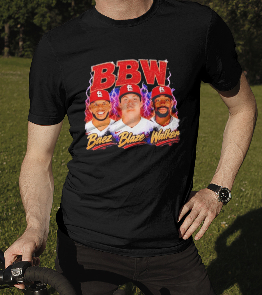BBW Baez Blaze Walker St. Louis Cardinals Lightning T-Shirt