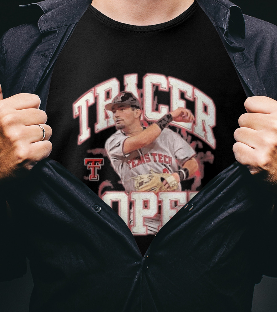 Texas Tech Tracer Lopez Baseball NCAA Collage T-Shirt
