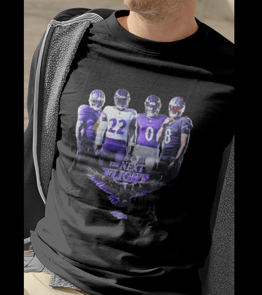 The Next Flight Baltimore Ravens NFL Football Players Team Spirit T-Shirt