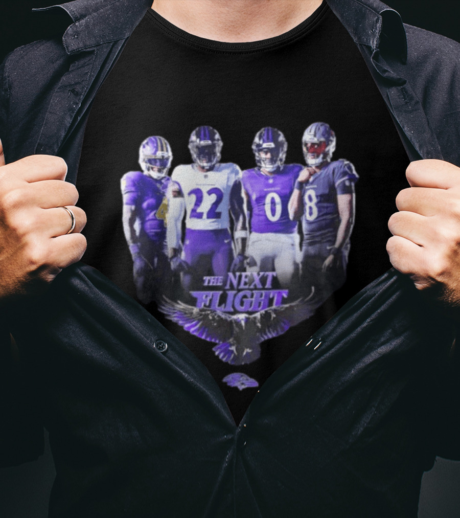 The Next Flight Baltimore Ravens NFL Football Players Team Spirit T-Shirt