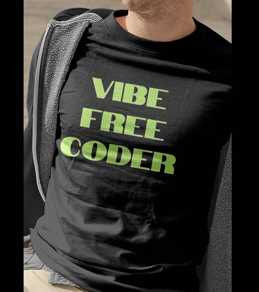 Vibe Free Coder Retro Neon T-Shirt