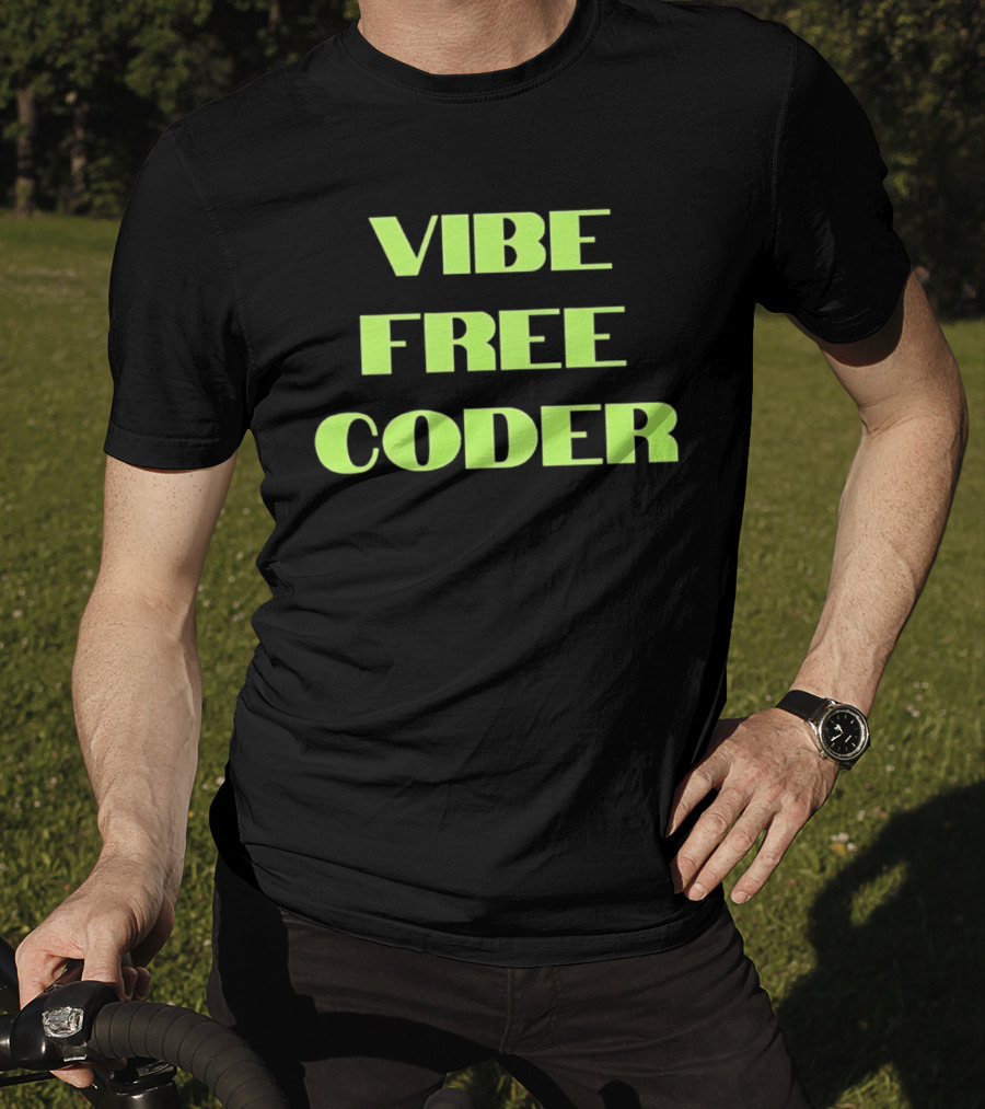 Vibe Free Coder Retro Neon T-Shirt