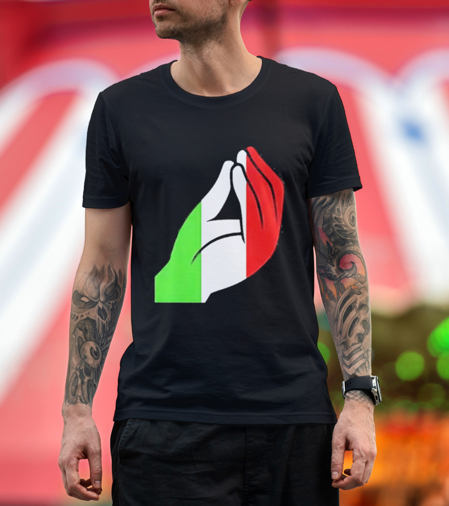 Italian Hand Gesture Ma Che Vuoi Green White Red T-Shirt
