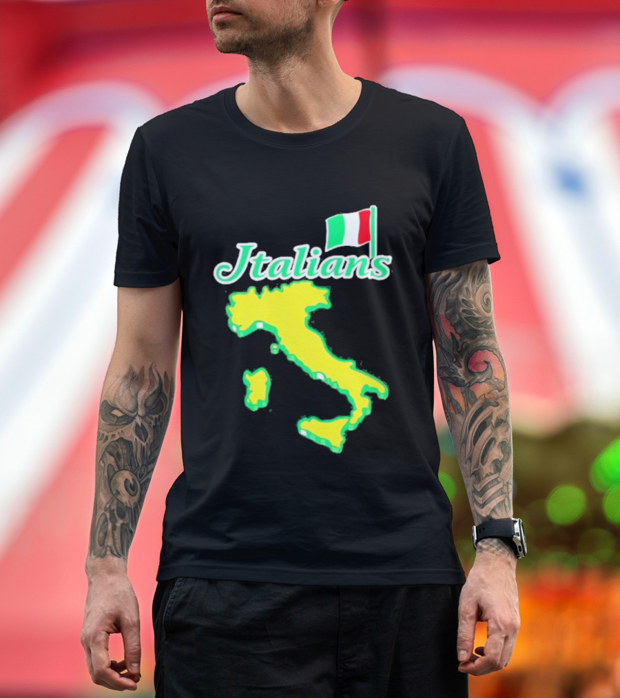Italians Map Of Italy With Flag T-Shirt
