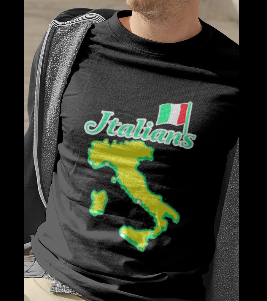 Italians Map Of Italy With Flag T-Shirt