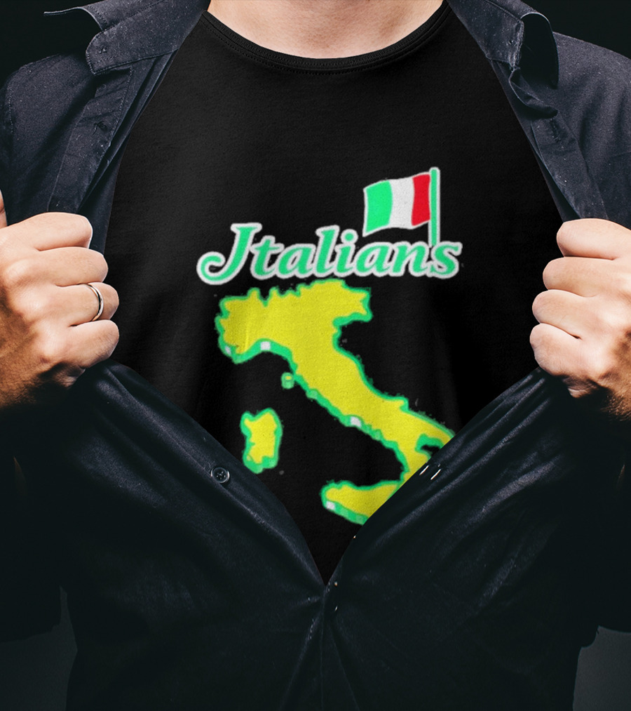 Italians Map Of Italy With Flag T-Shirt