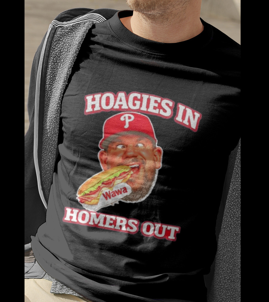 Hoagies In Homers Out Wawa Philadelphia Baseball Player Eating Sandwich T-Shirt