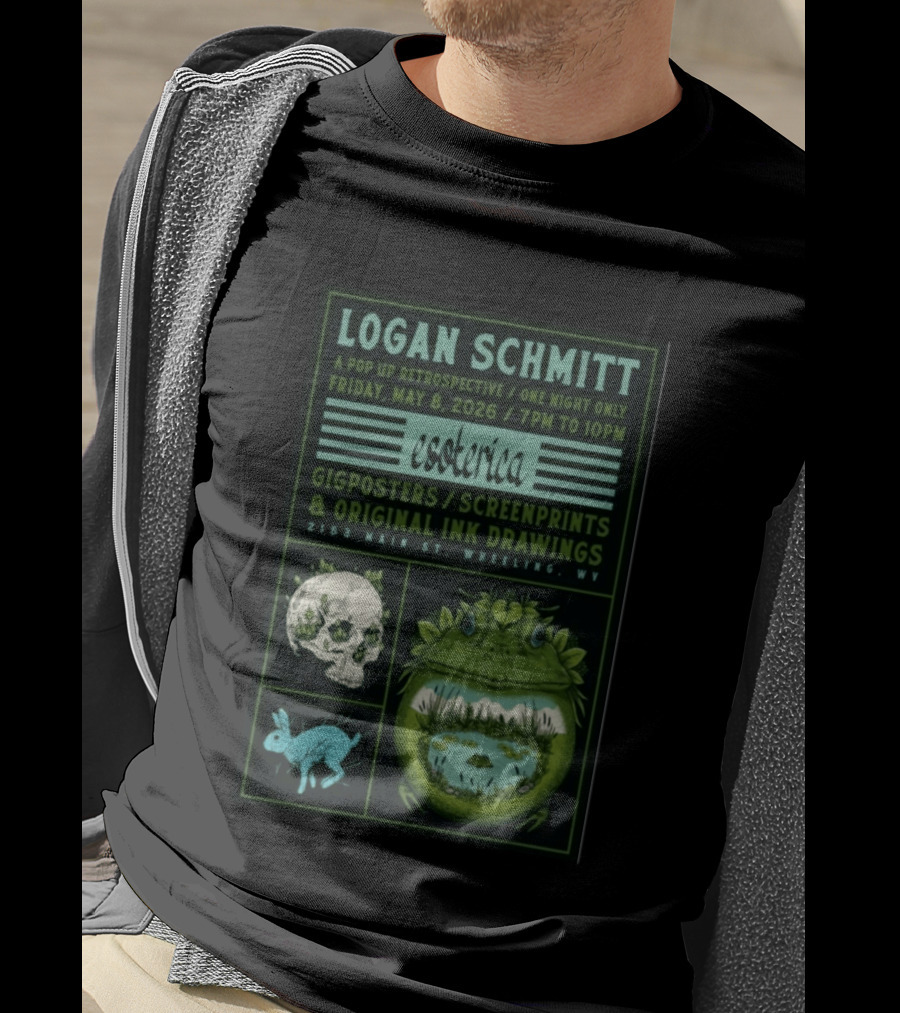 Logan Schmitt Esoterica Pop Up Retrospective May 08 2026 Wheeling WV Gig S Screenprints Ink Drawings T-Shirt