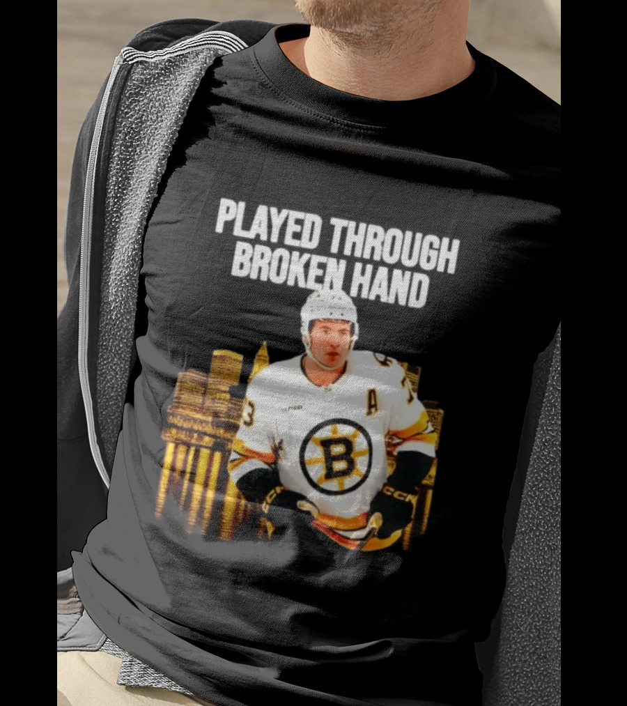 Charlie McAvoy Played Through Broken Hand Boston Hockey T-Shirt
