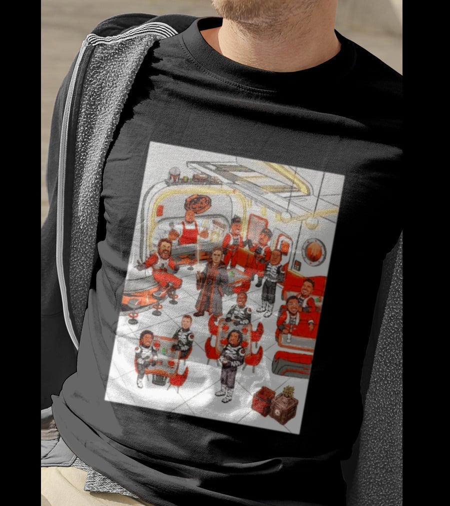 Cincinnati Bengals Star Wars Parody In Retro Diner Scene T-Shirt