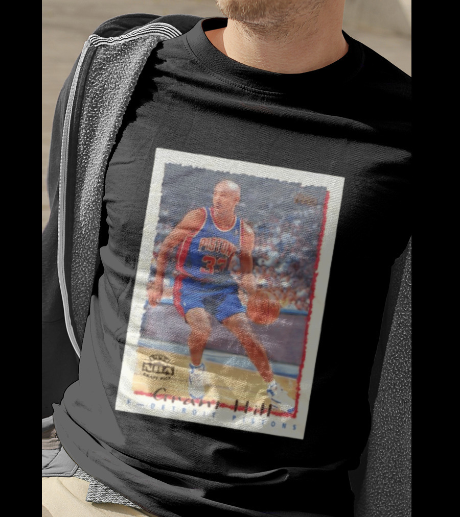 Detroit Pistons Grant Hill NBA Rookie Year 1994 Basketball Card T-Shirt