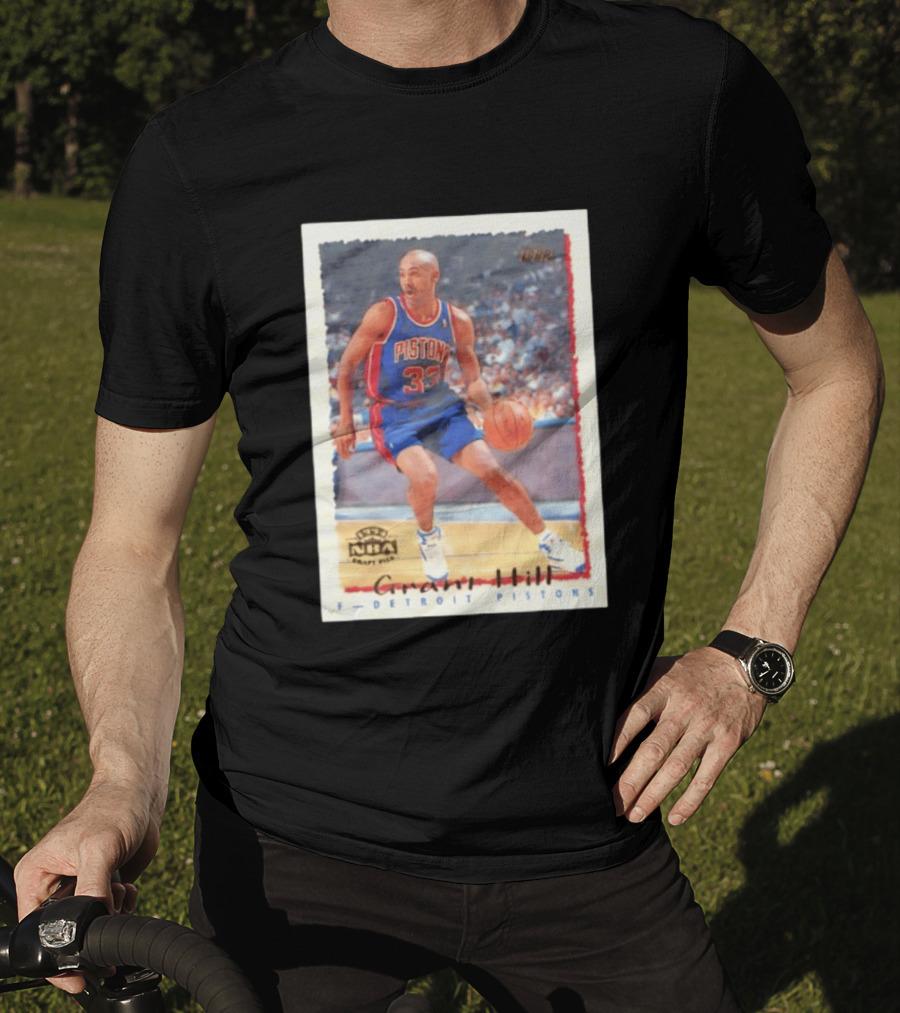Detroit Pistons Grant Hill NBA Rookie Year 1994 Basketball Card T-Shirt