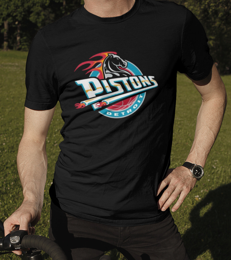 Detroit Pistons Mitchell & Ness Hardwood Classic Vintage Horse T-Shirt