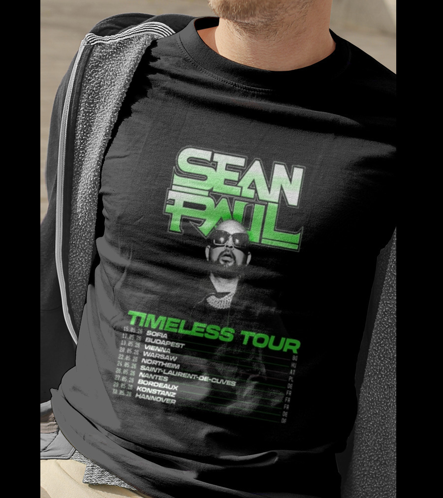Sean Paul Timeless Tour Sofia Budapest Vienna Warsaw 2026 T-Shirt