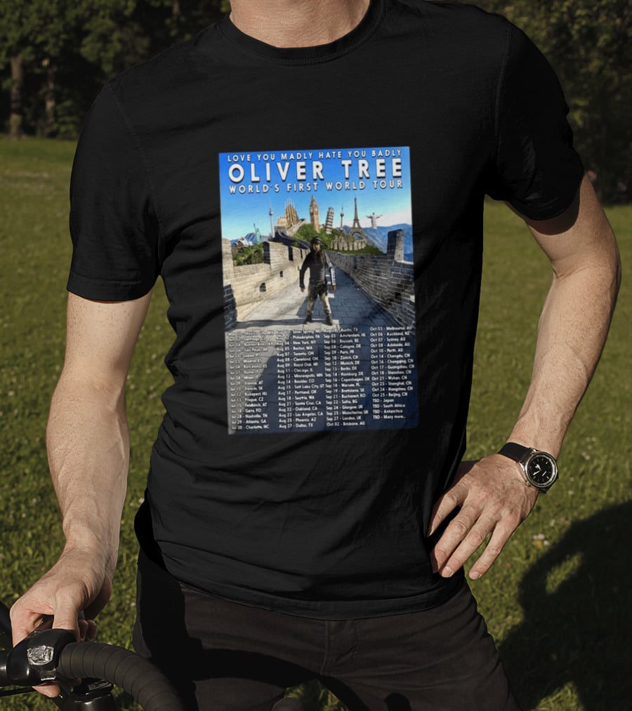 Oliver Tree World's First World Tour Love You Madly Hate You Badly Fall 2026 Tour Dates T-Shirt