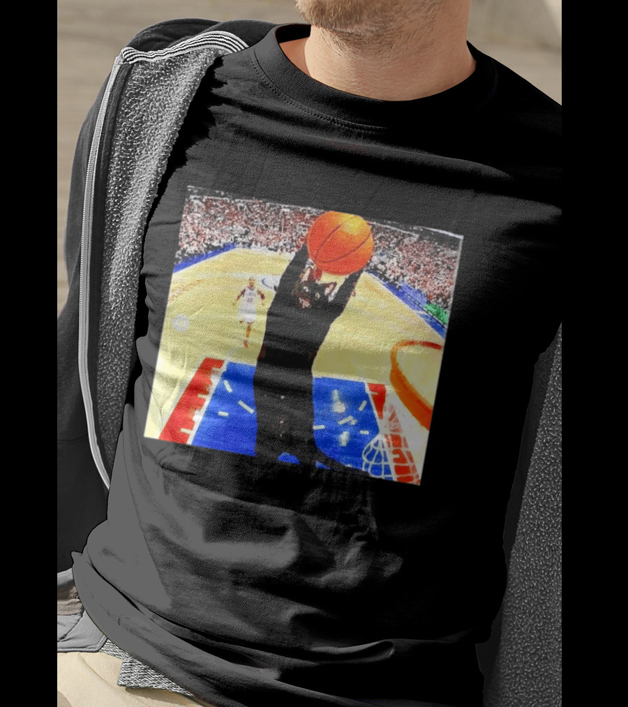 Philadelphia 76ers Black Cat Slam Dunk Basketball Meme T-Shirt