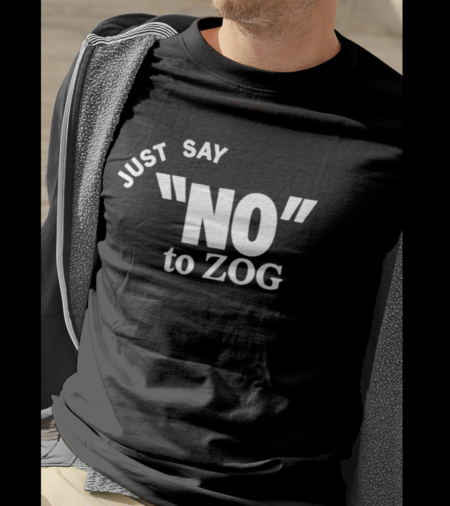 Randy Weaver Wearing Just Say No To Zog T-Shirt