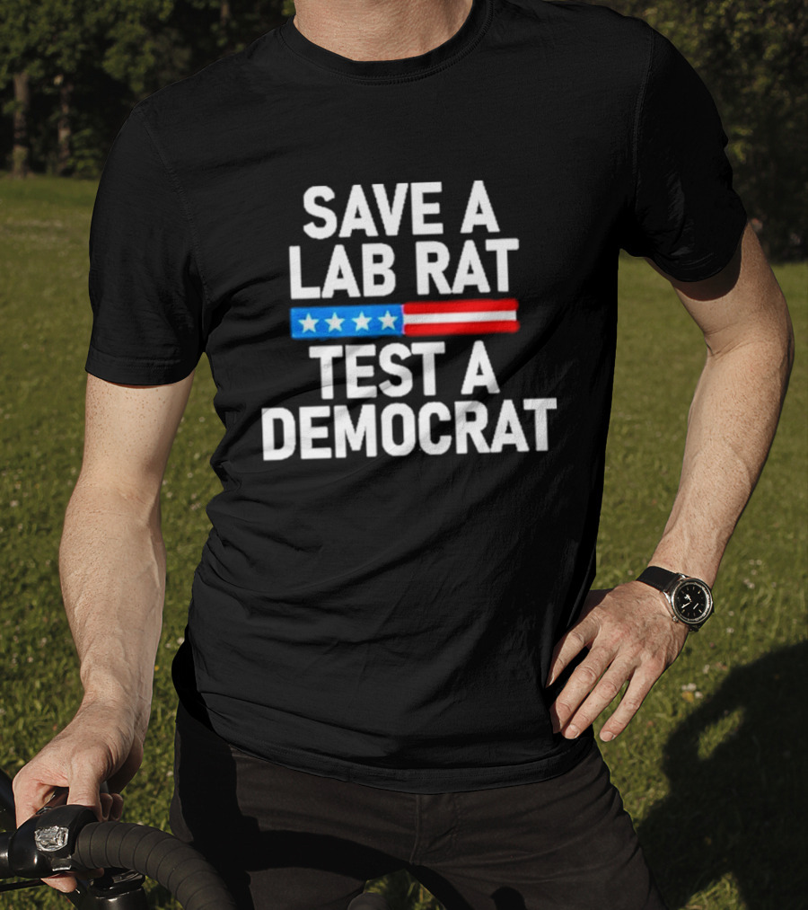 Save A Lab Rat Test A Democrat American Flag Stars T-Shirt