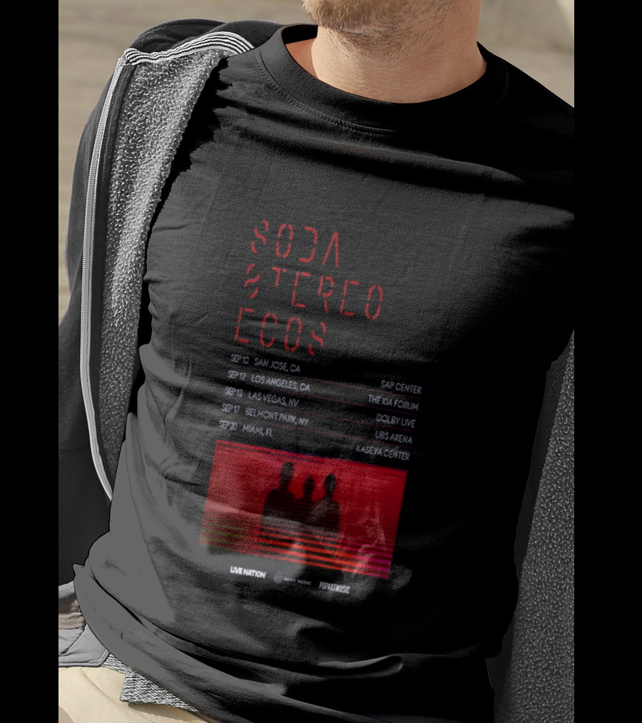 Soda Stereo Ecos 2026 Tour San Jose Los Angeles Las Vegas Belmont Park Miami Dates T-Shirt