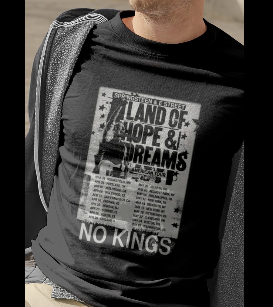 Springsteen E Street Band Land Of Hope & Dreams American Tour No Kings T-Shirt
