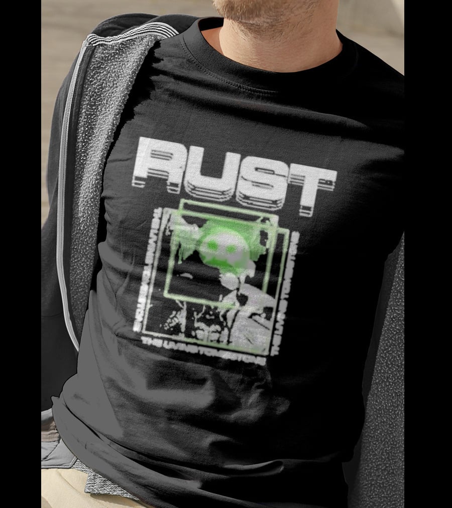 The Living Tombstone Rust Green Skull Gaming T-Shirt