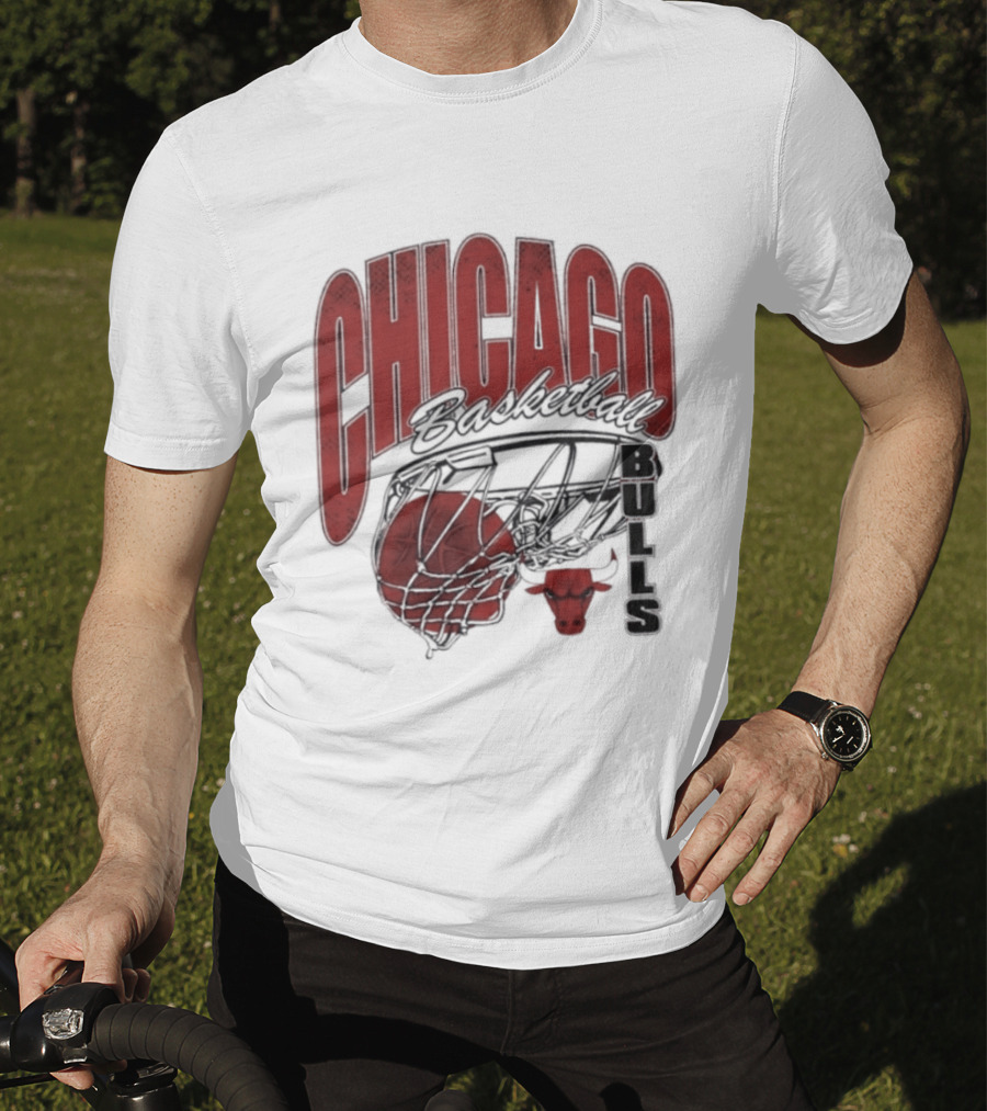 Chicago Basketball Bulls Script Swish 2026 T-Shirt