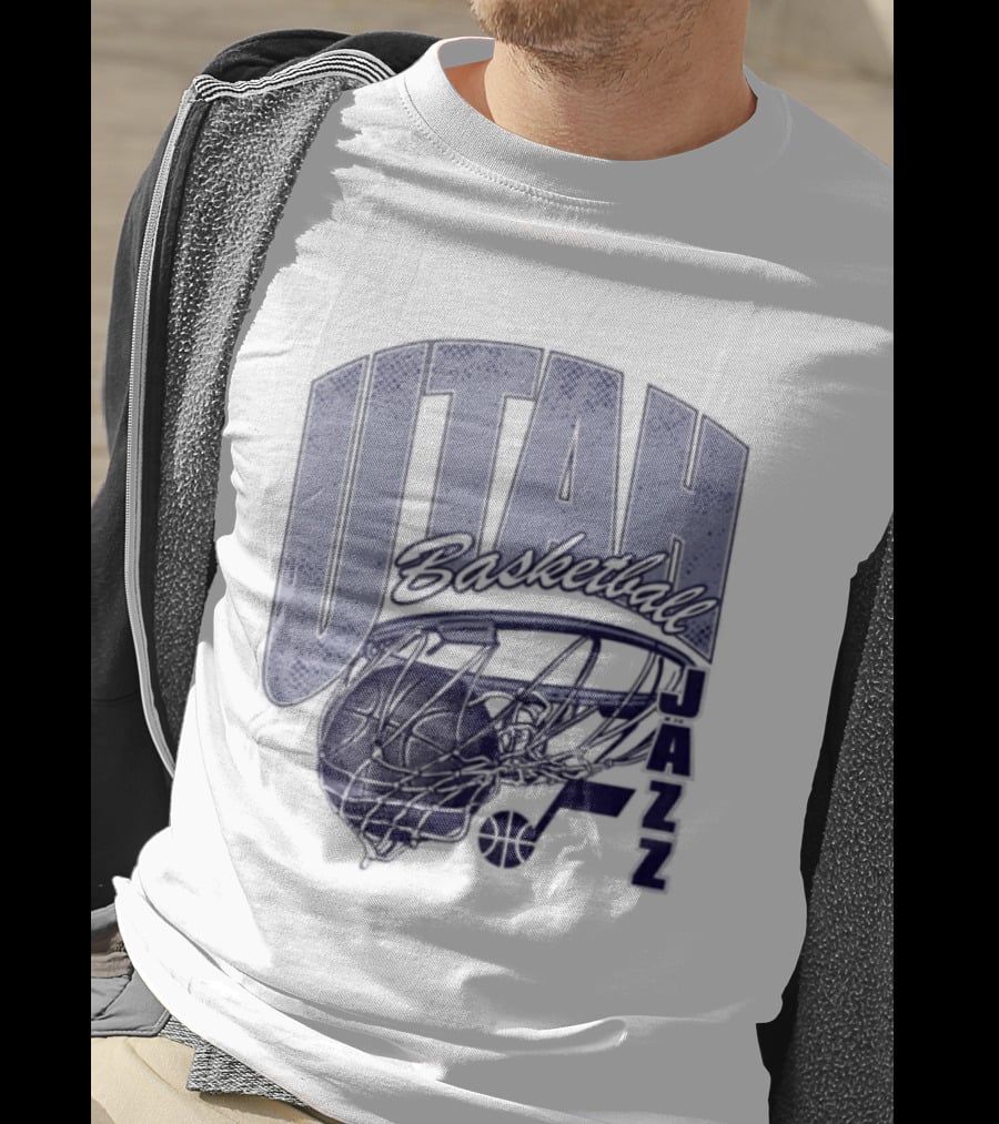 Utah Jazz 2026 Script Swish Basketball T-Shirt