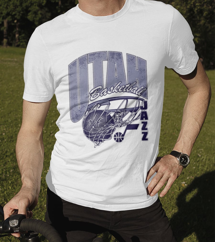 Utah Jazz 2026 Script Swish Basketball T-Shirt