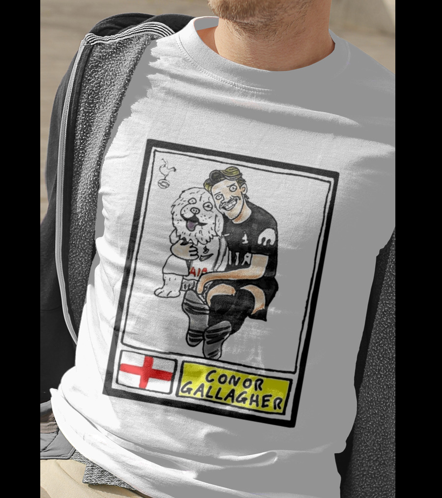 Conor Gallagher Hugging Dog With England Cross And Spurs T-Shirt