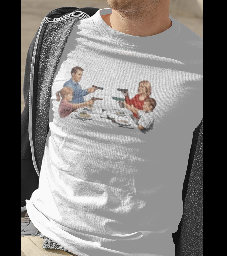 Bloody Sunday Last Supper Family At Dinner Table With Guns T-Shirt